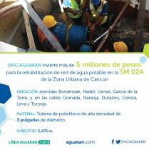 DHC-AGUAKAN invierte más de 5 mdp para la rehabilitación de red de agua potable en la SM 2A